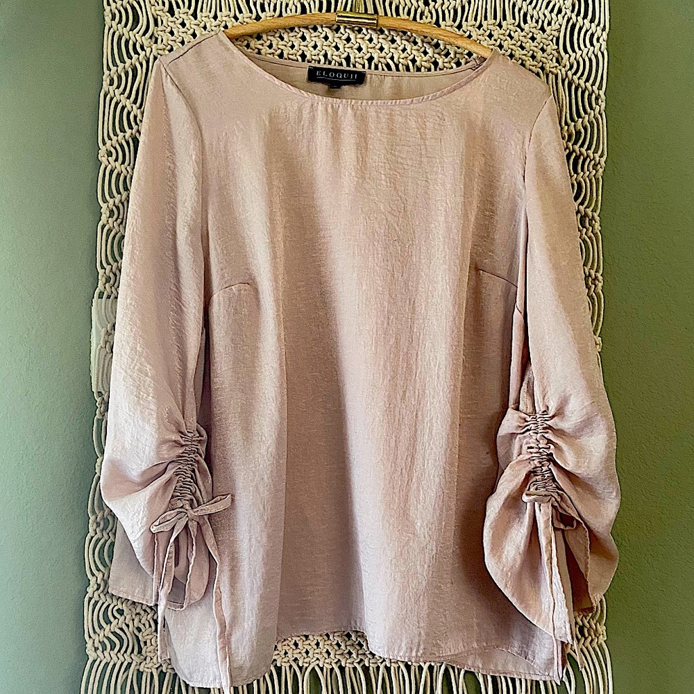 ELOQUII pink blouse plus 20 dressy office work top